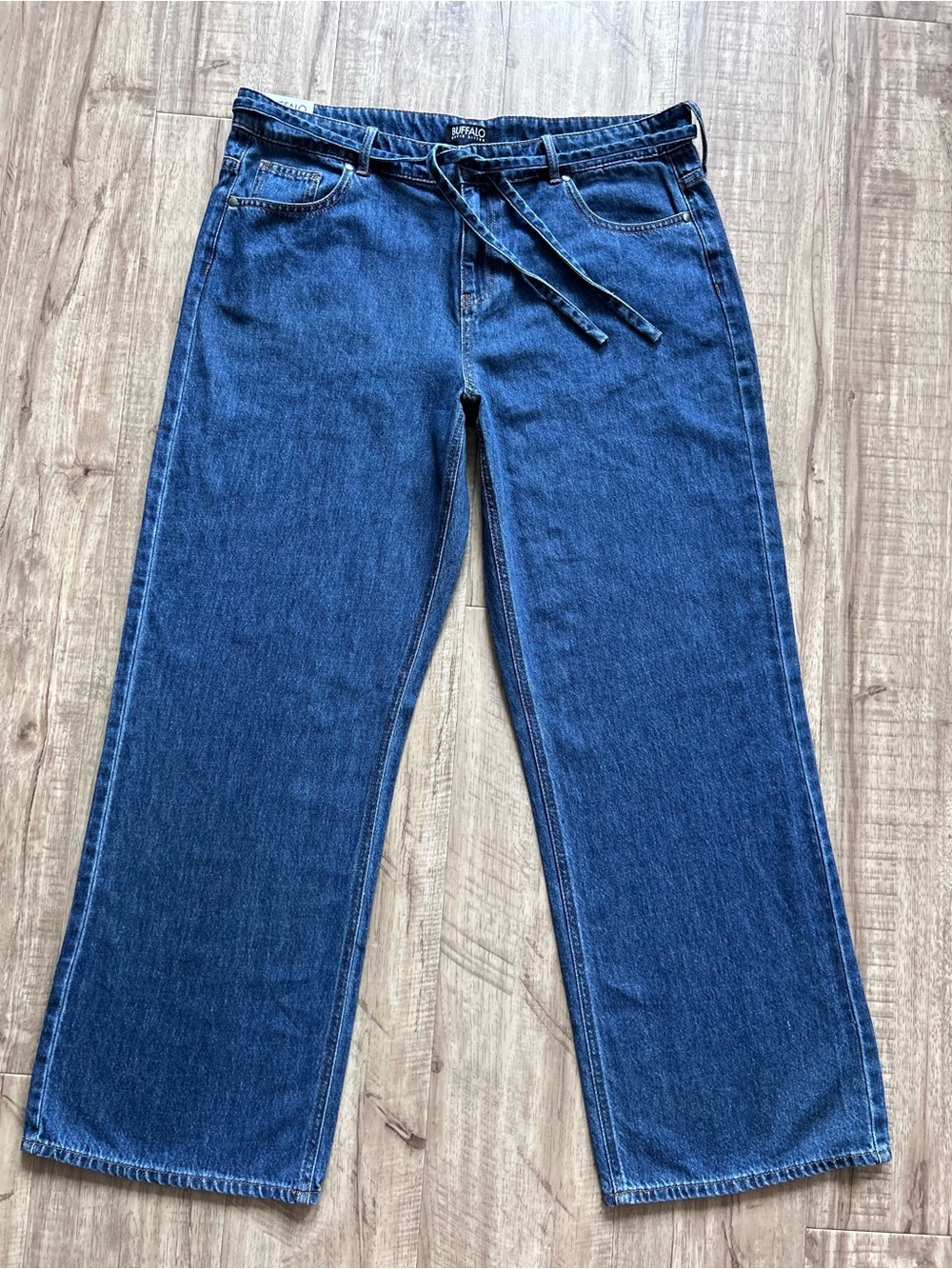 Wide leg belted Bree denim jeans 100% cotton trendy streetwear summer festival
